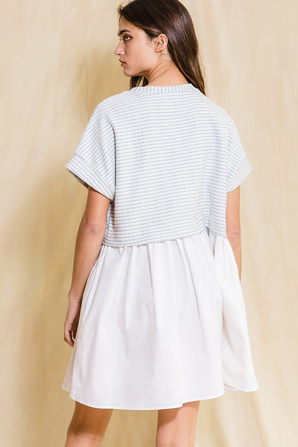 Sunny Days Blue and White Stripe Dress