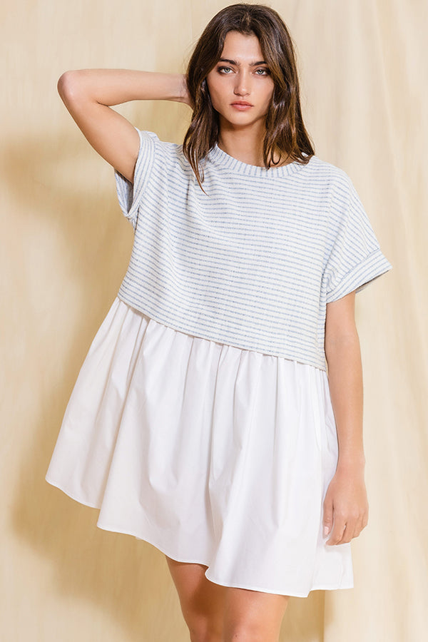 Sunny Days Blue and White Stripe Dress