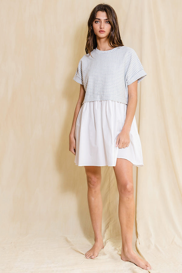 Sunny Days Blue and White Stripe Dress