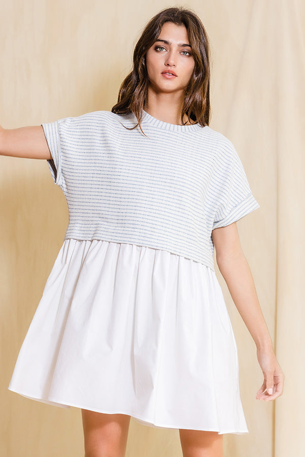 Sunny Days Blue and White Stripe Dress