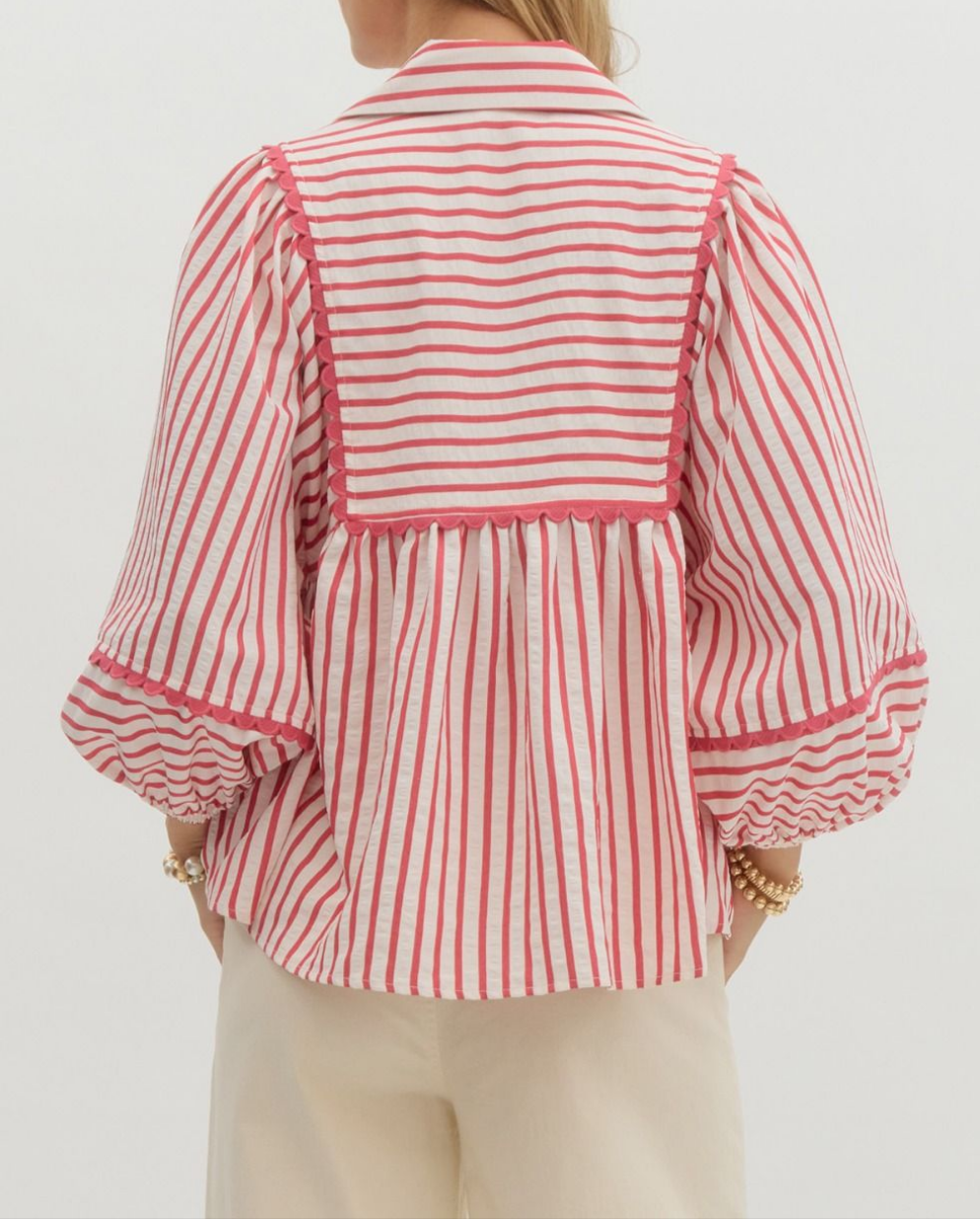 Emery Red Stripe Top