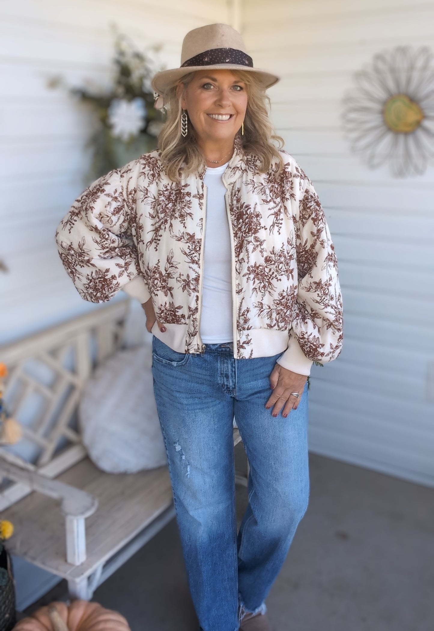 Floral Bomber Jacket