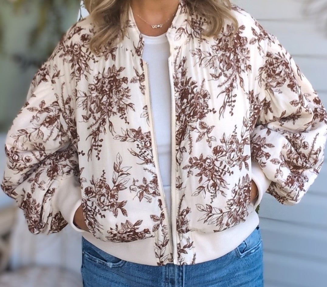 Floral Bomber Jacket