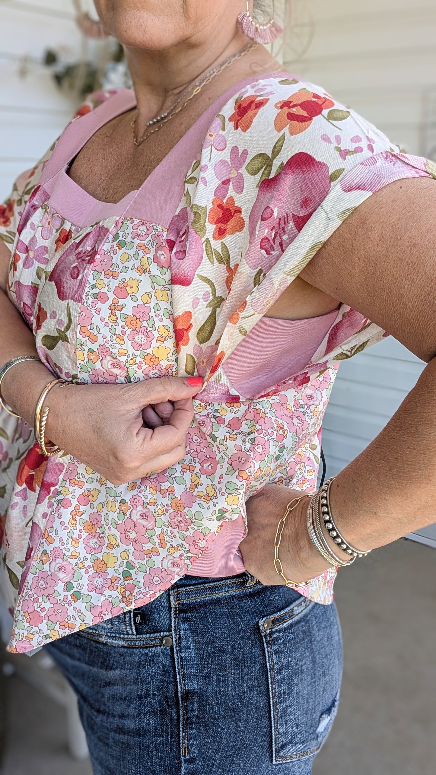 Floral Square Neck Top
