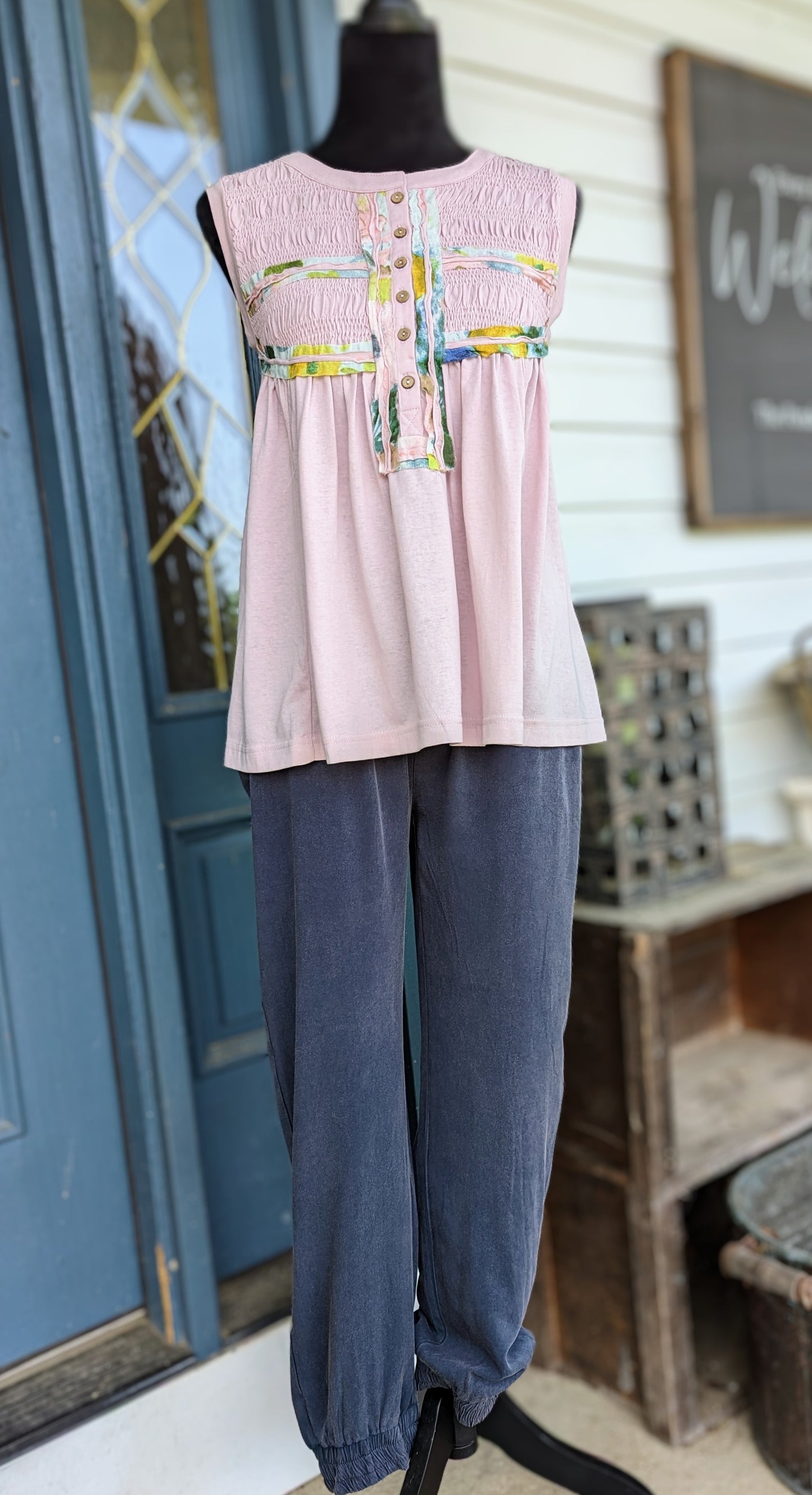 Pink Smocked Top