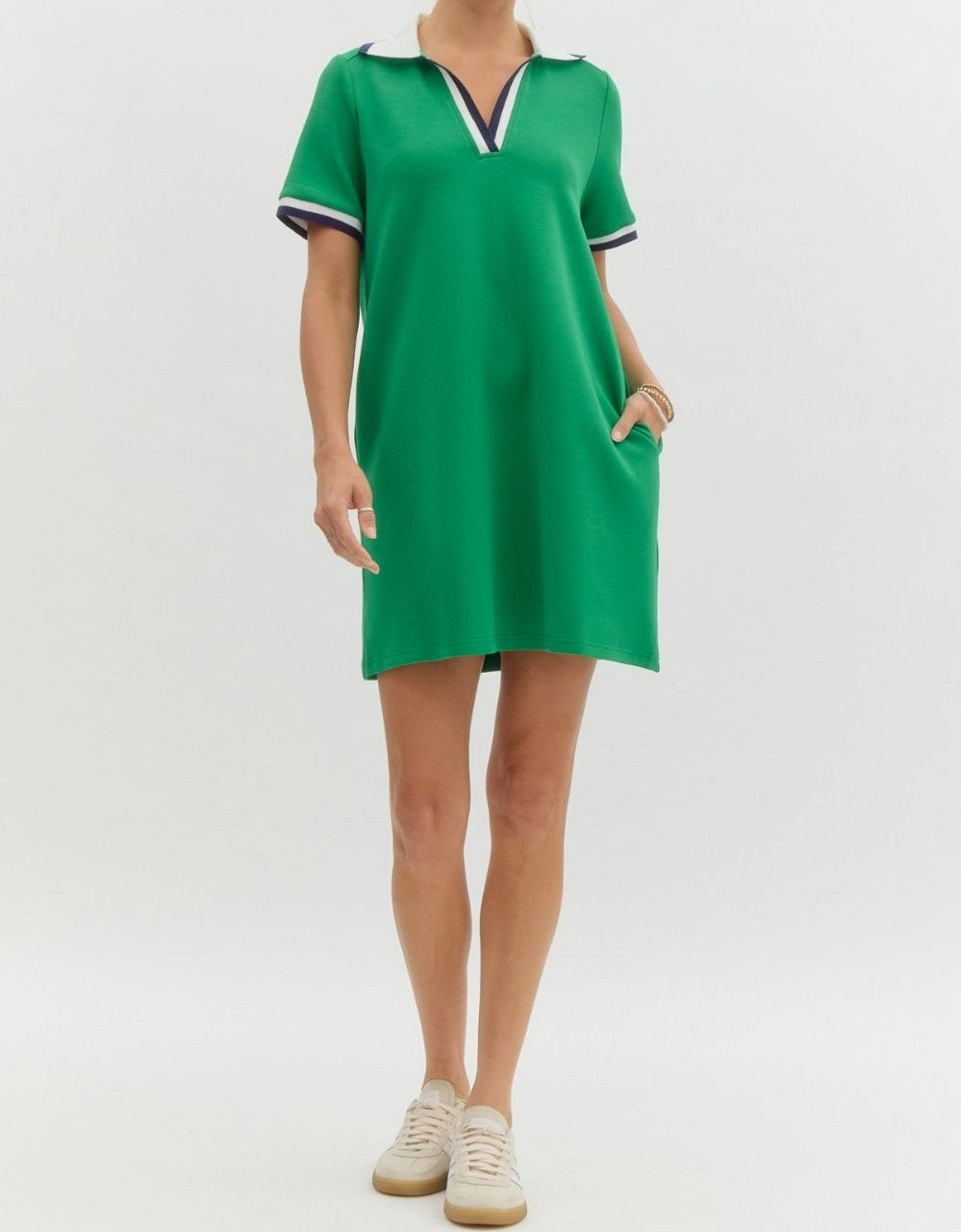 Stripe Collar Polo Dress