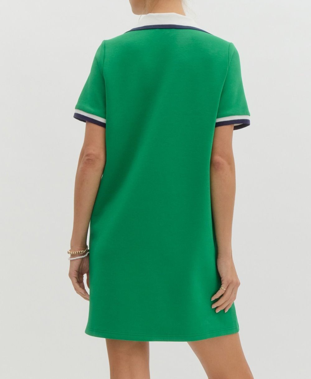 Stripe Collar Polo Dress