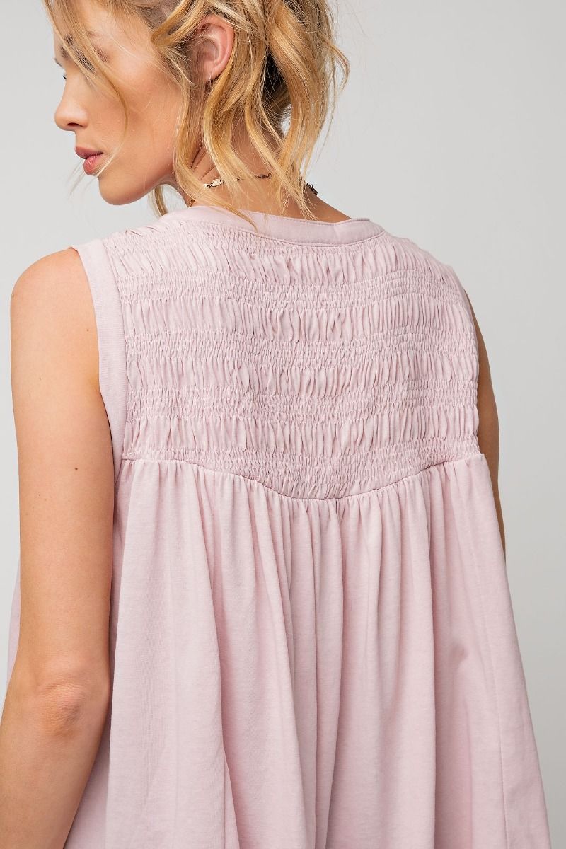 Pink Smocked Top