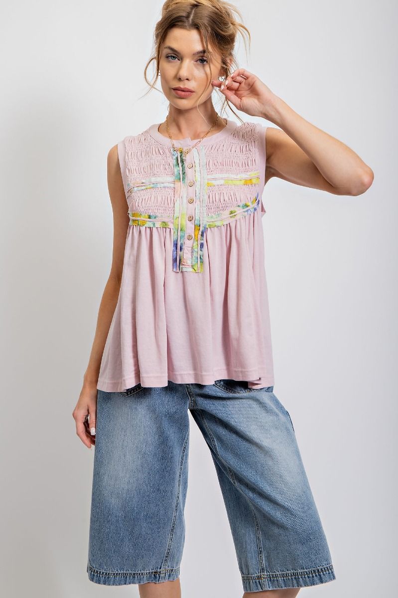 Pink Smocked Top