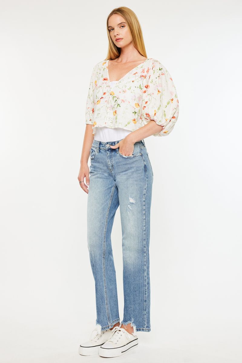 Kancan Frayed Hem Jeans