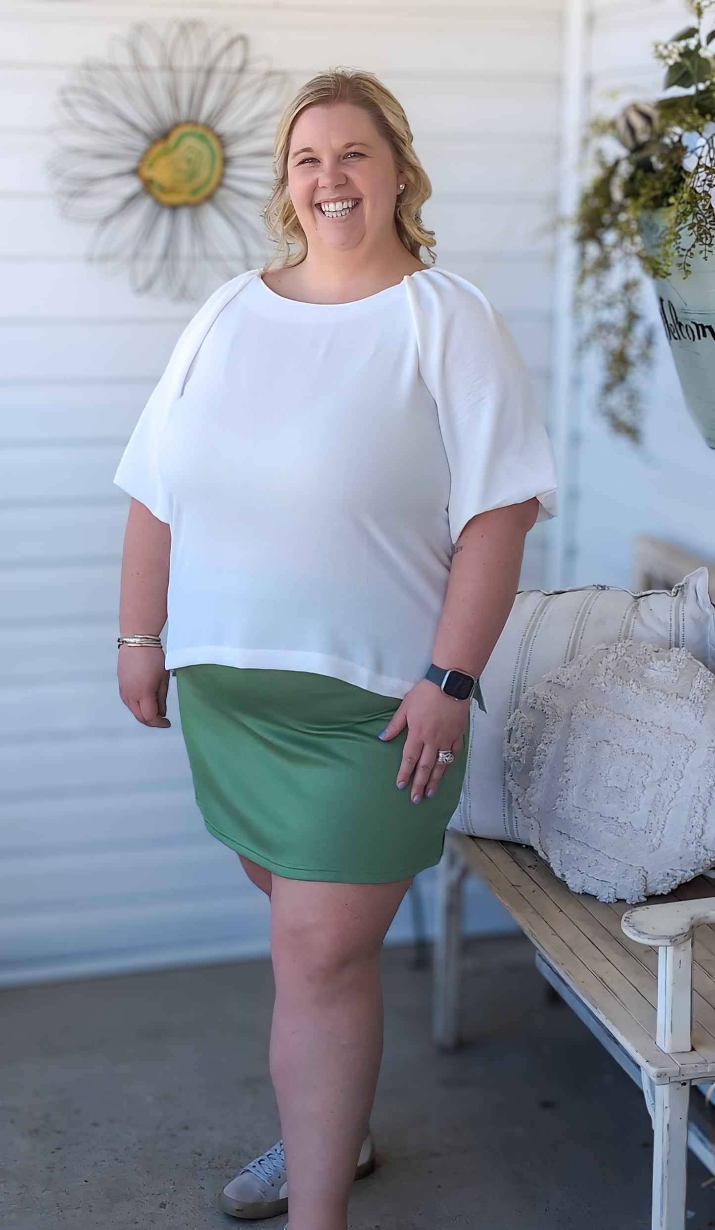 Plus Size Bubble Sleeve Top