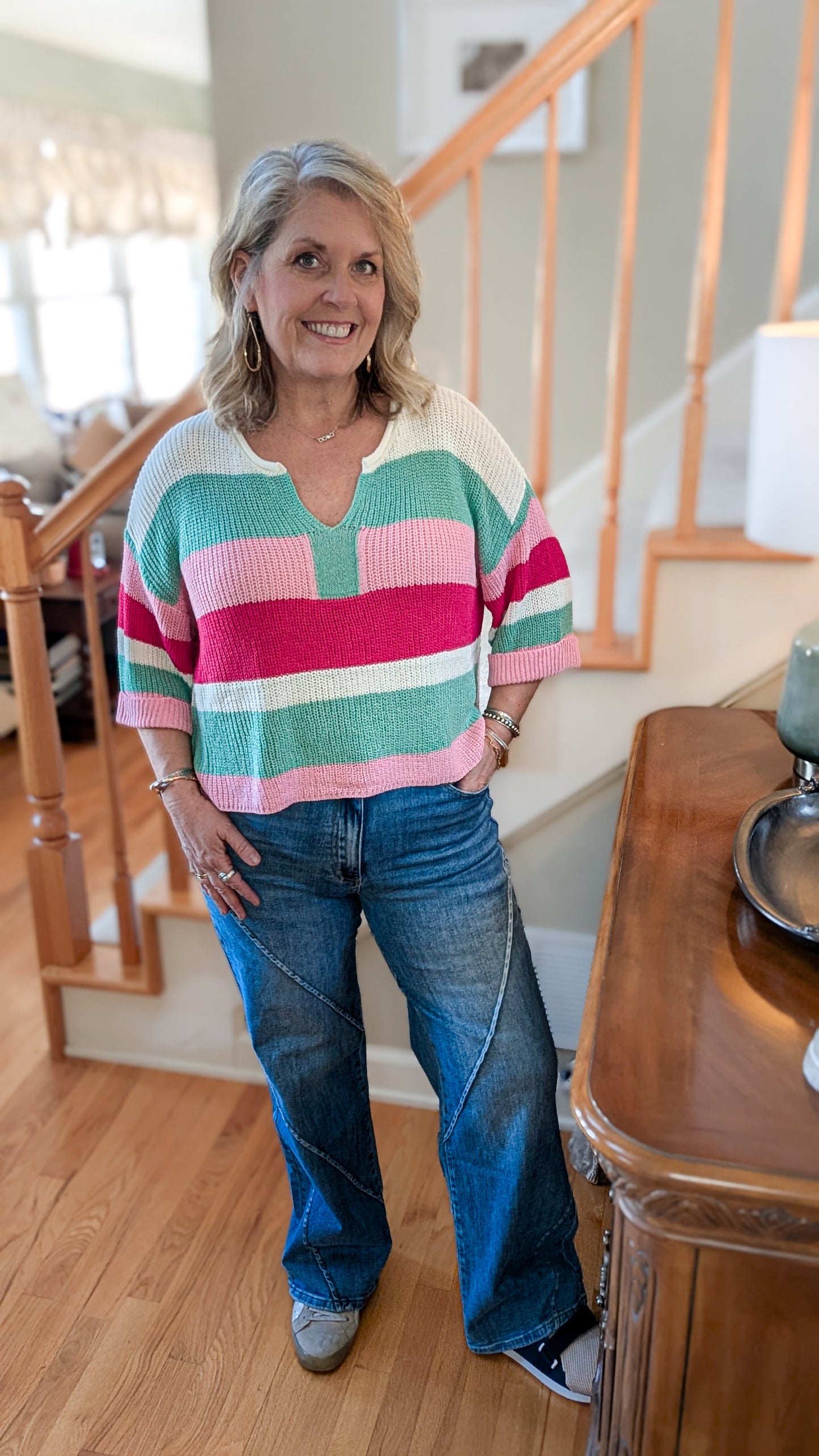 Striped lightweight sweater
