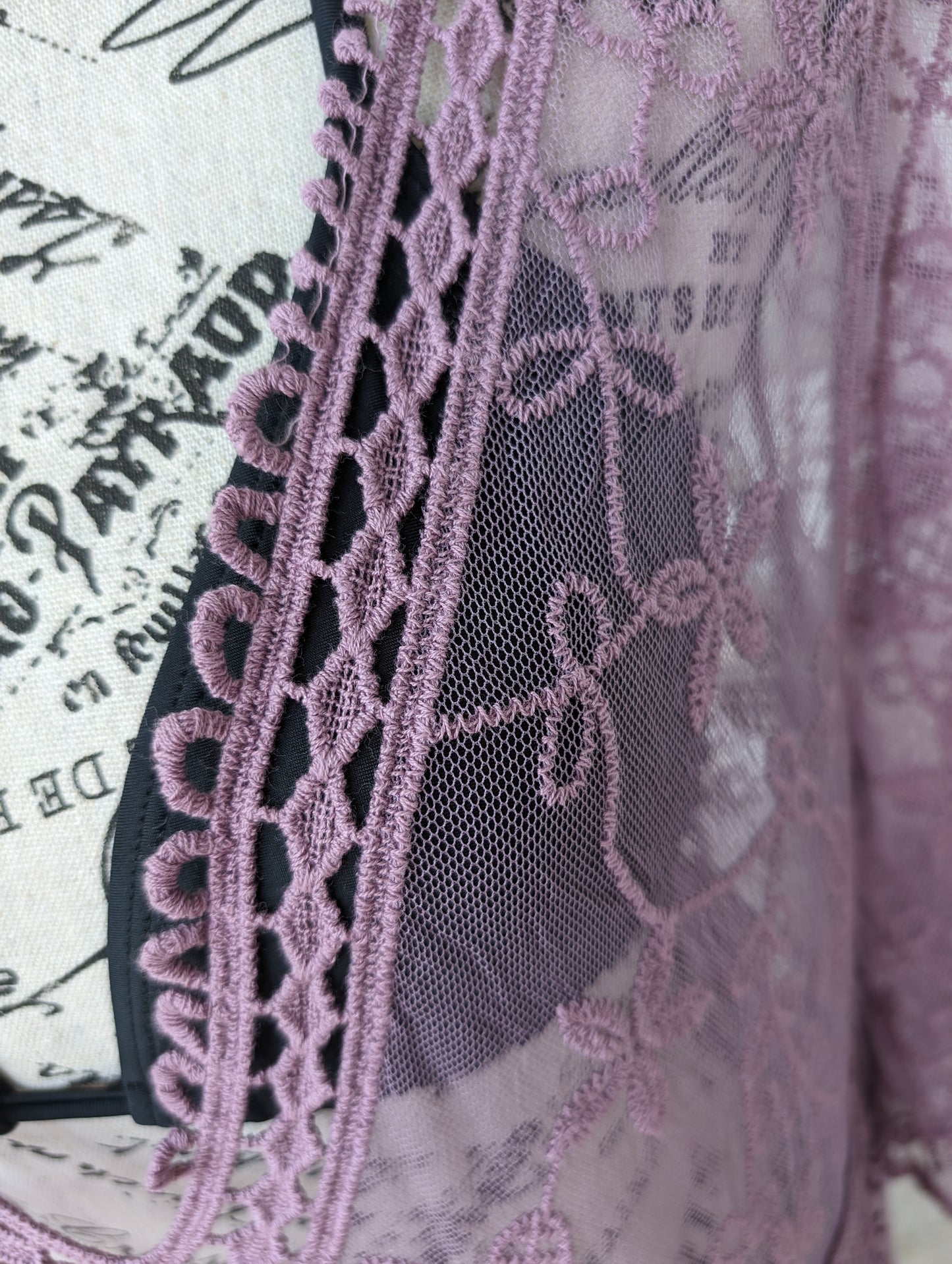 Boho crochet and lace top coverup