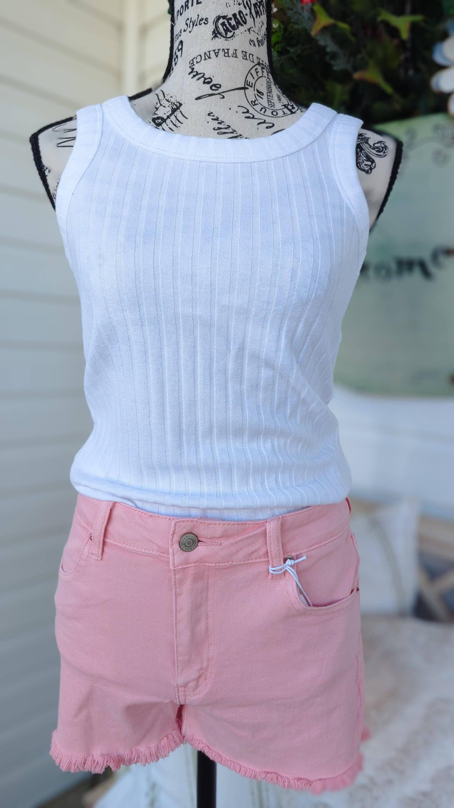 Frayed hem denim shorts multiple colors
