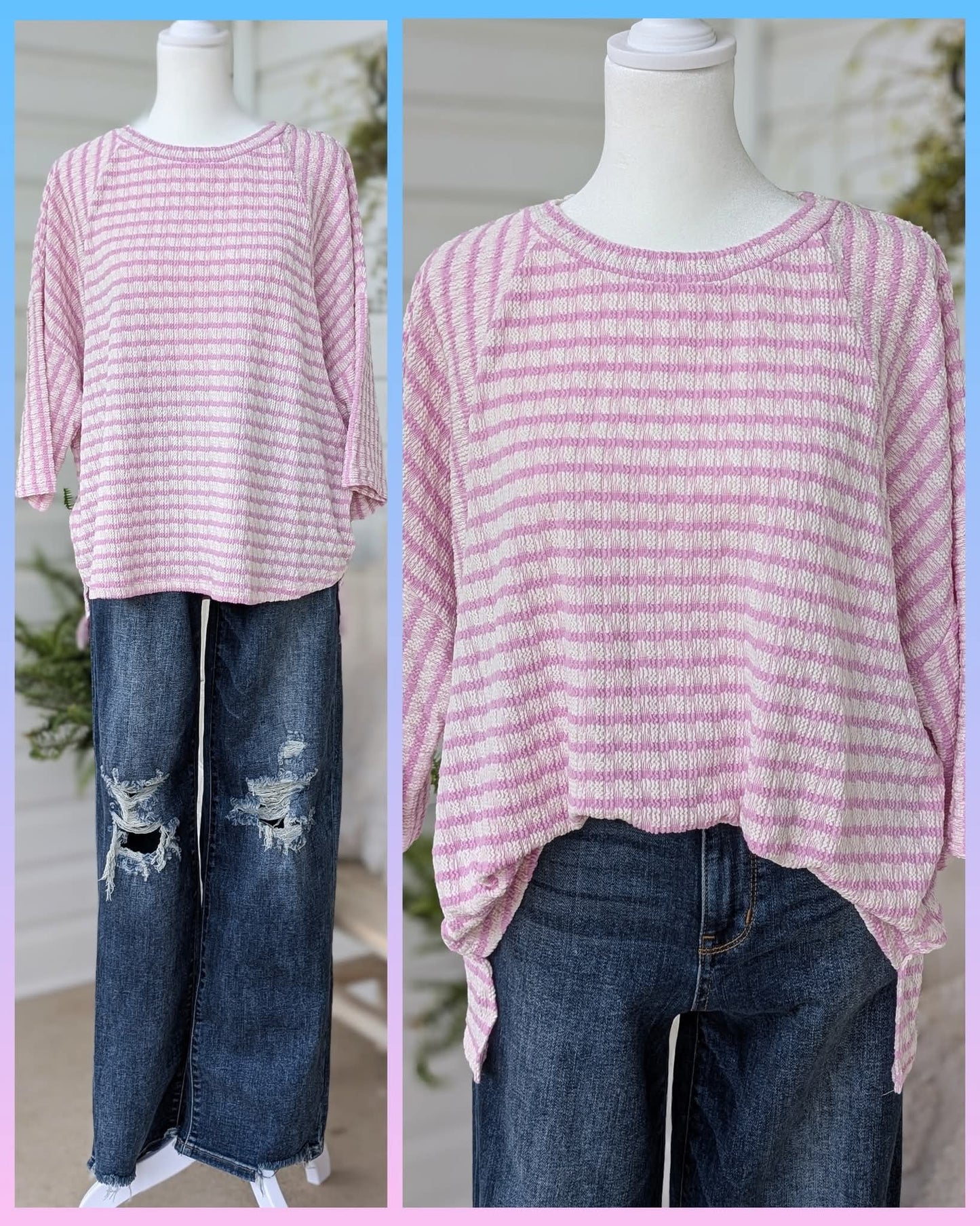Lavender striped top