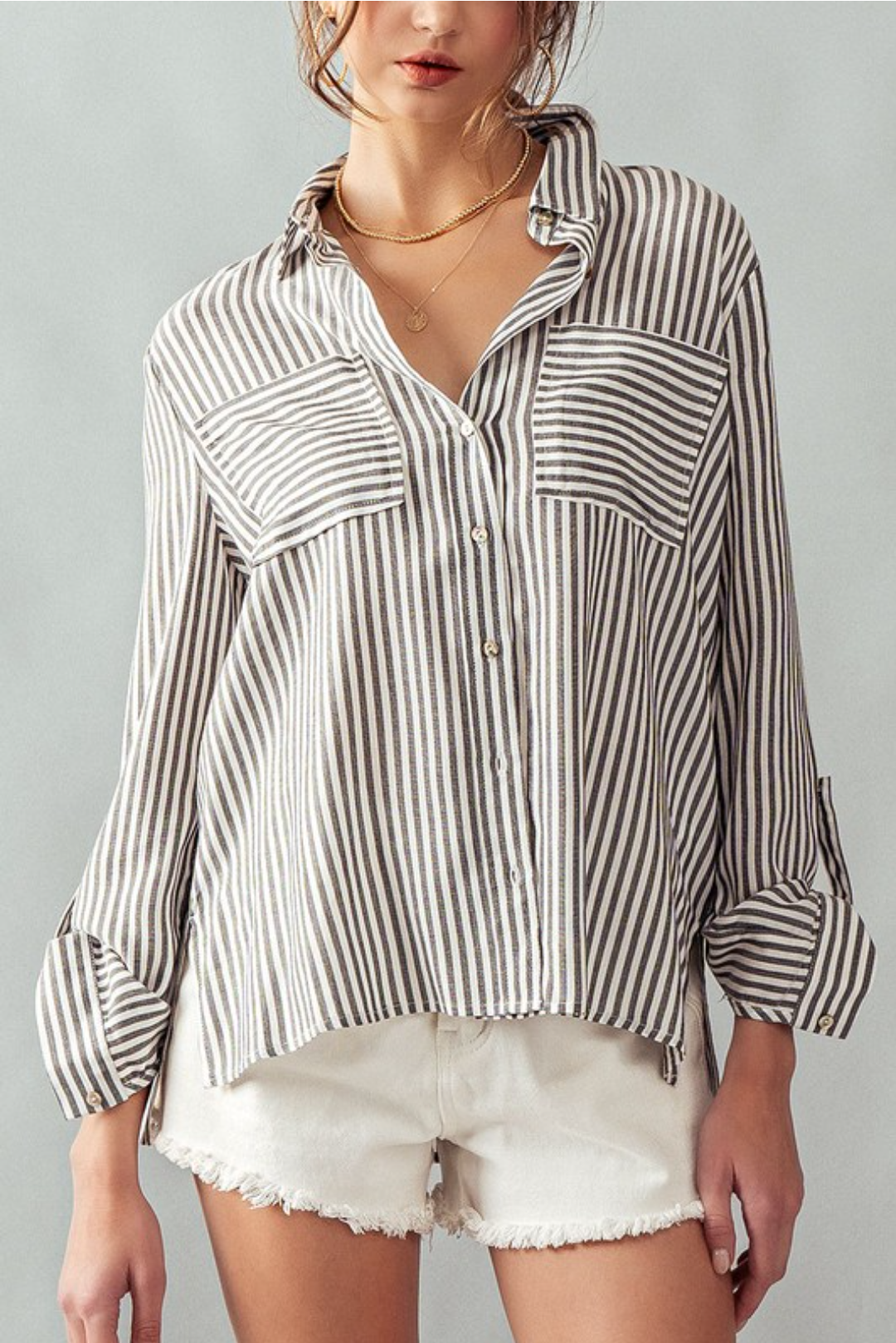Button Down Stripe Shirt