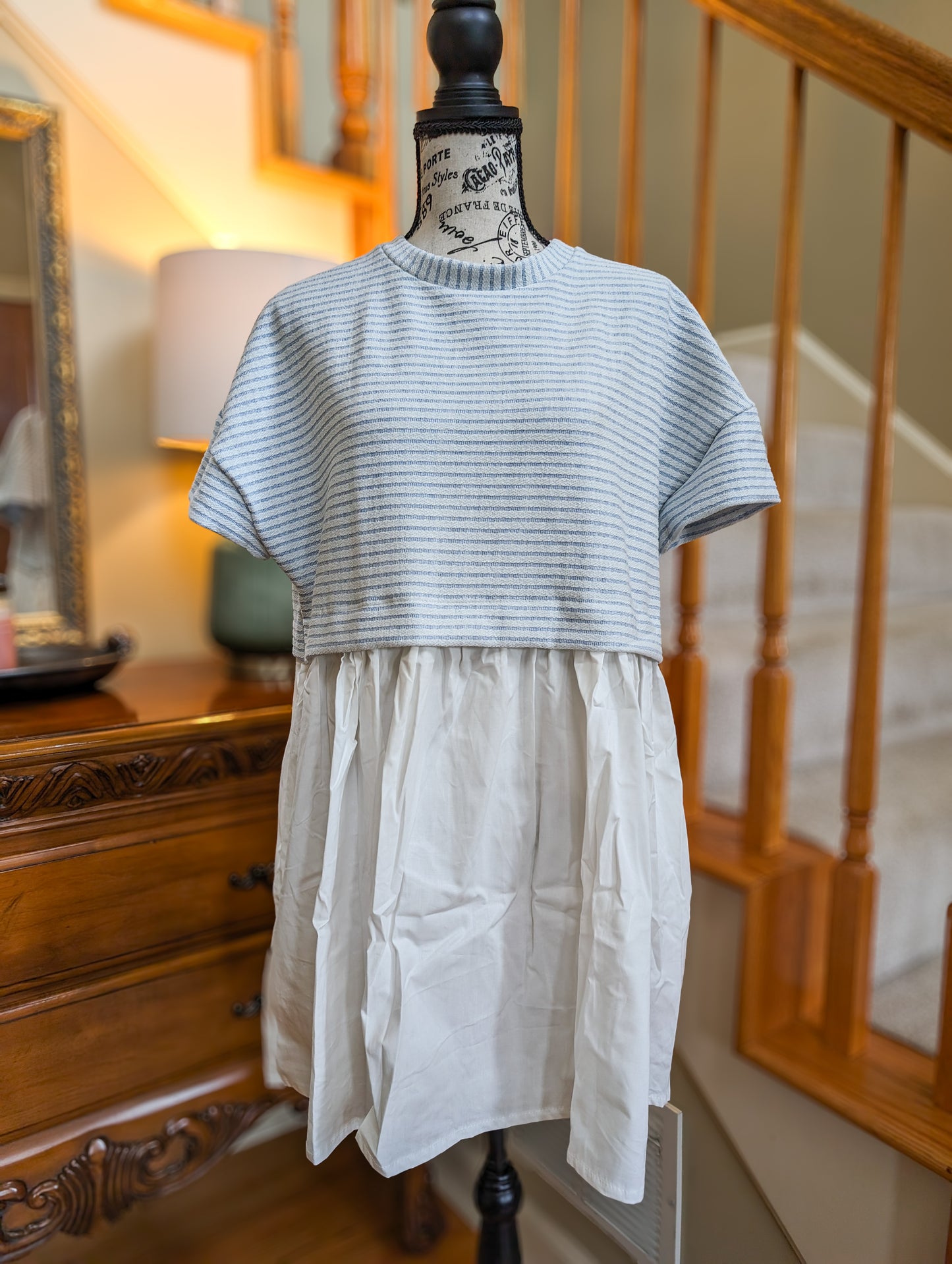 Sunny Days Blue and White Stripe Dress