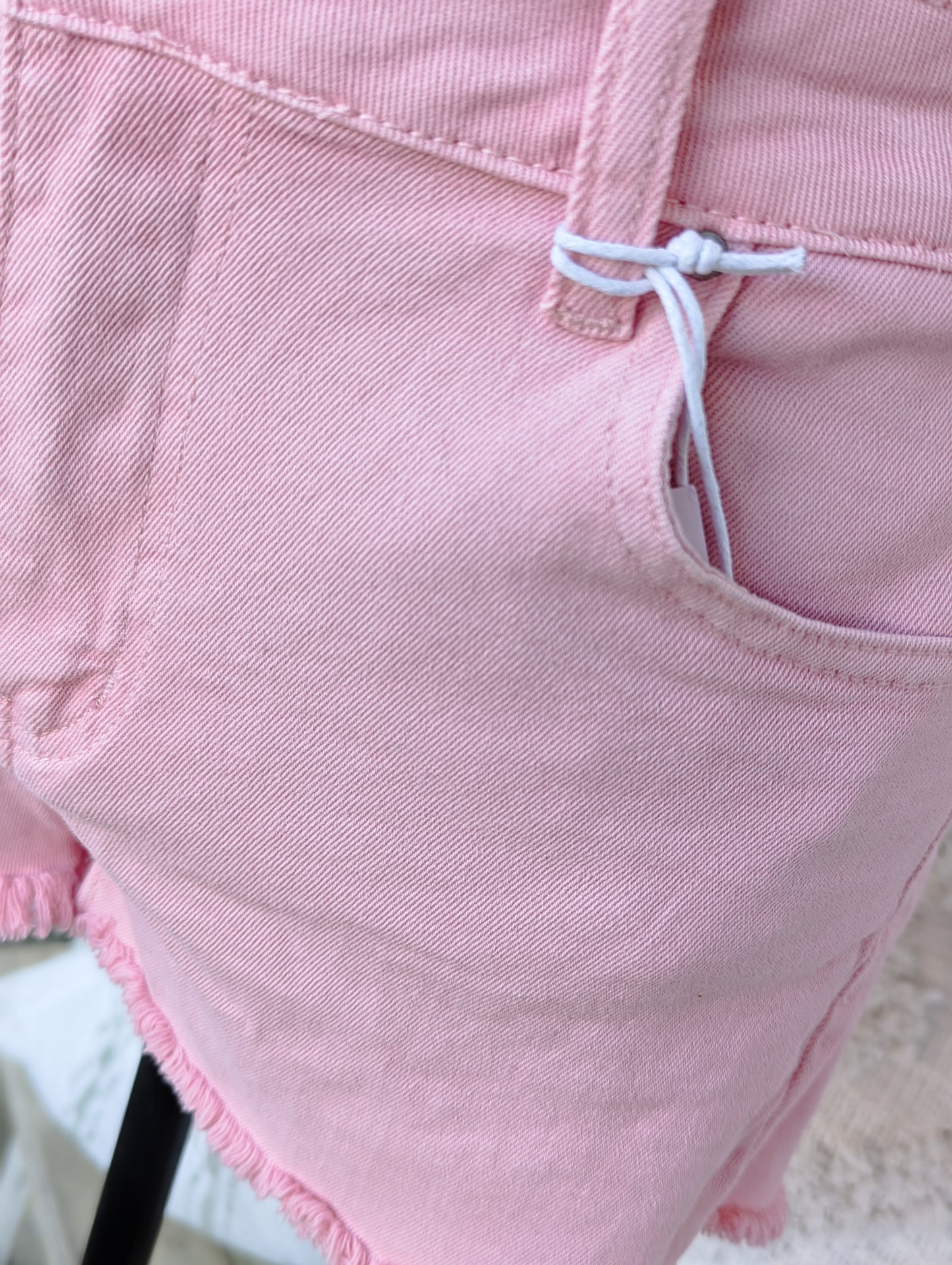 Frayed hem denim shorts multiple colors