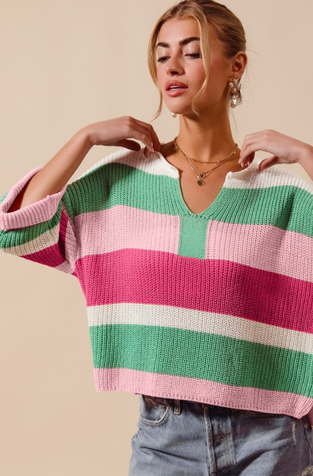Striped lightweight sweater