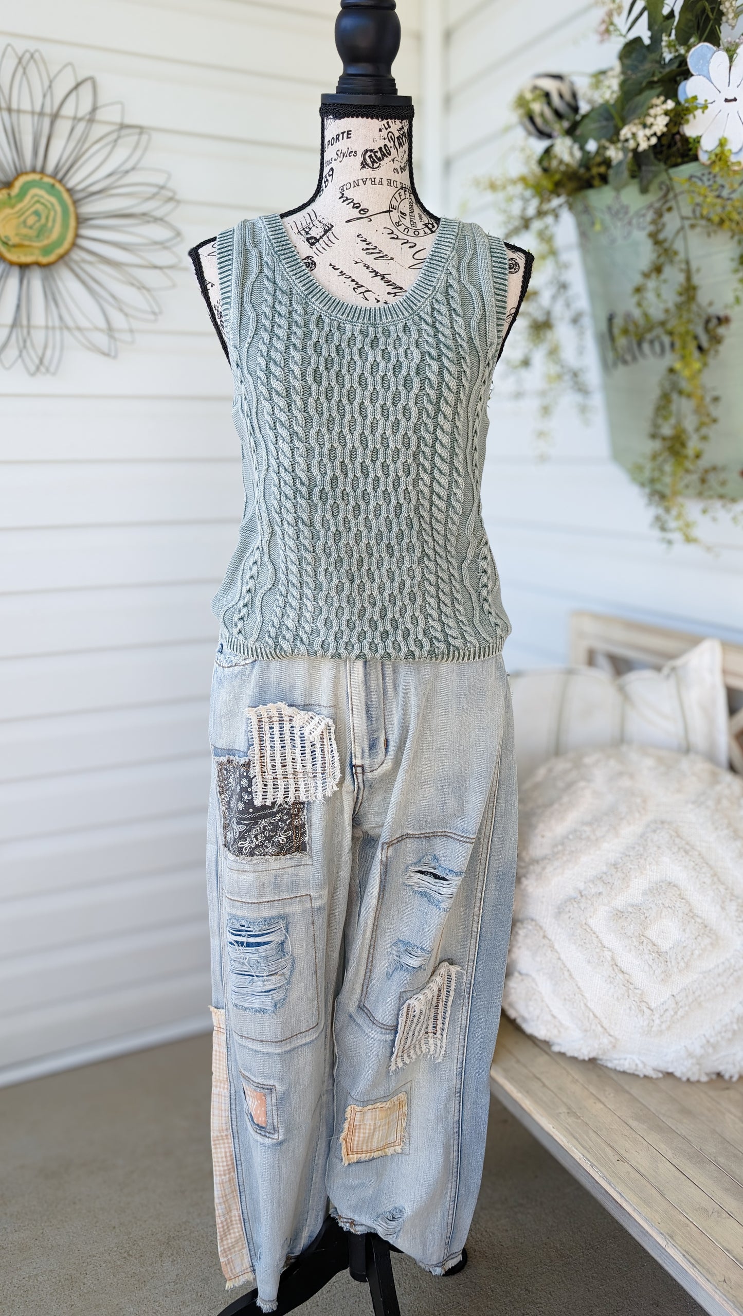 Cable Knit Sweater Vest