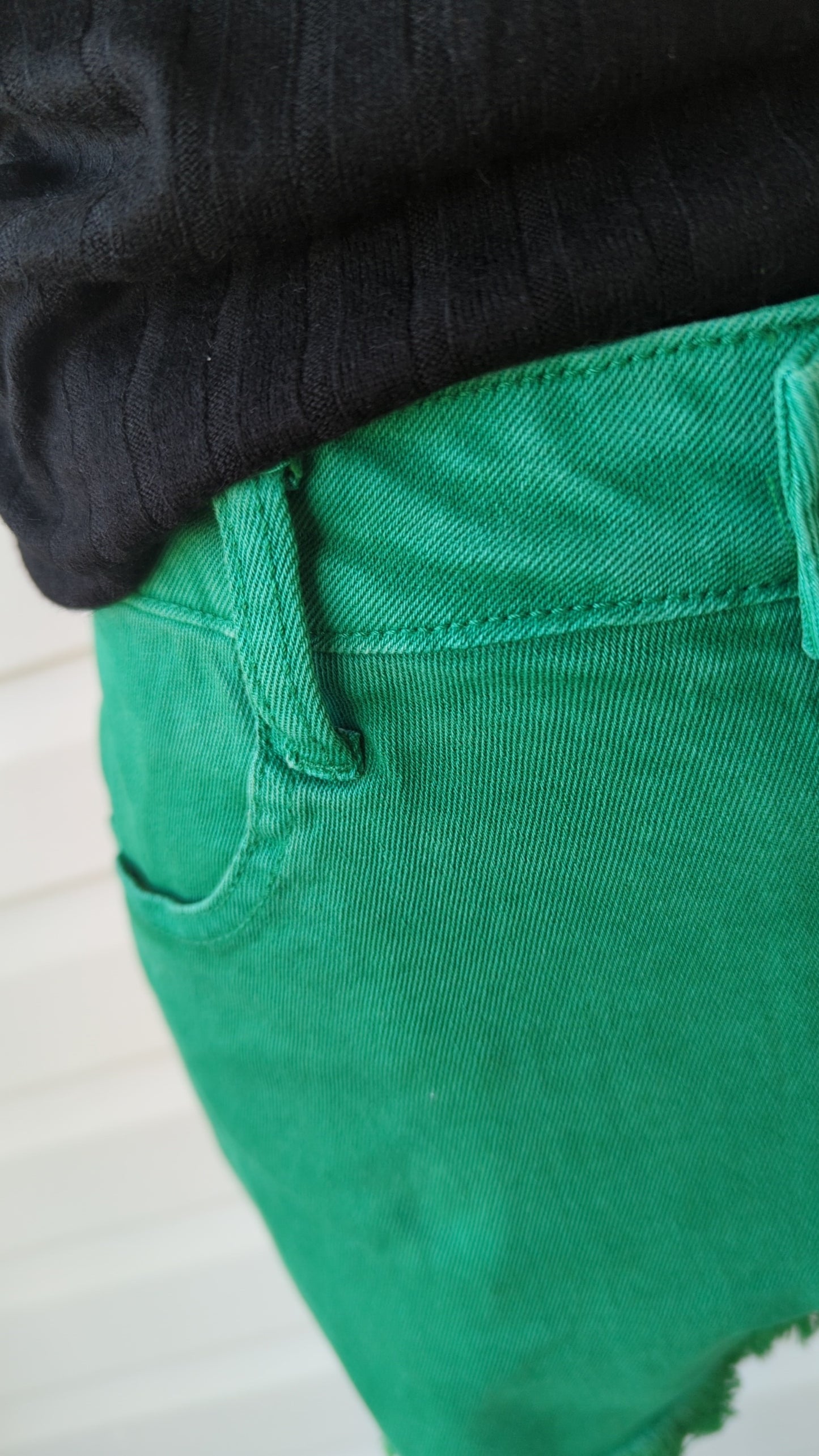 Frayed hem denim shorts multiple colors