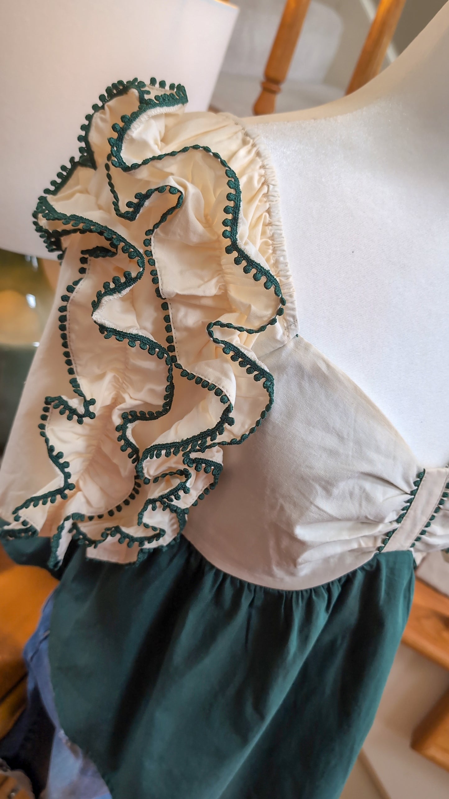 Green Ruffle Sleeve Top