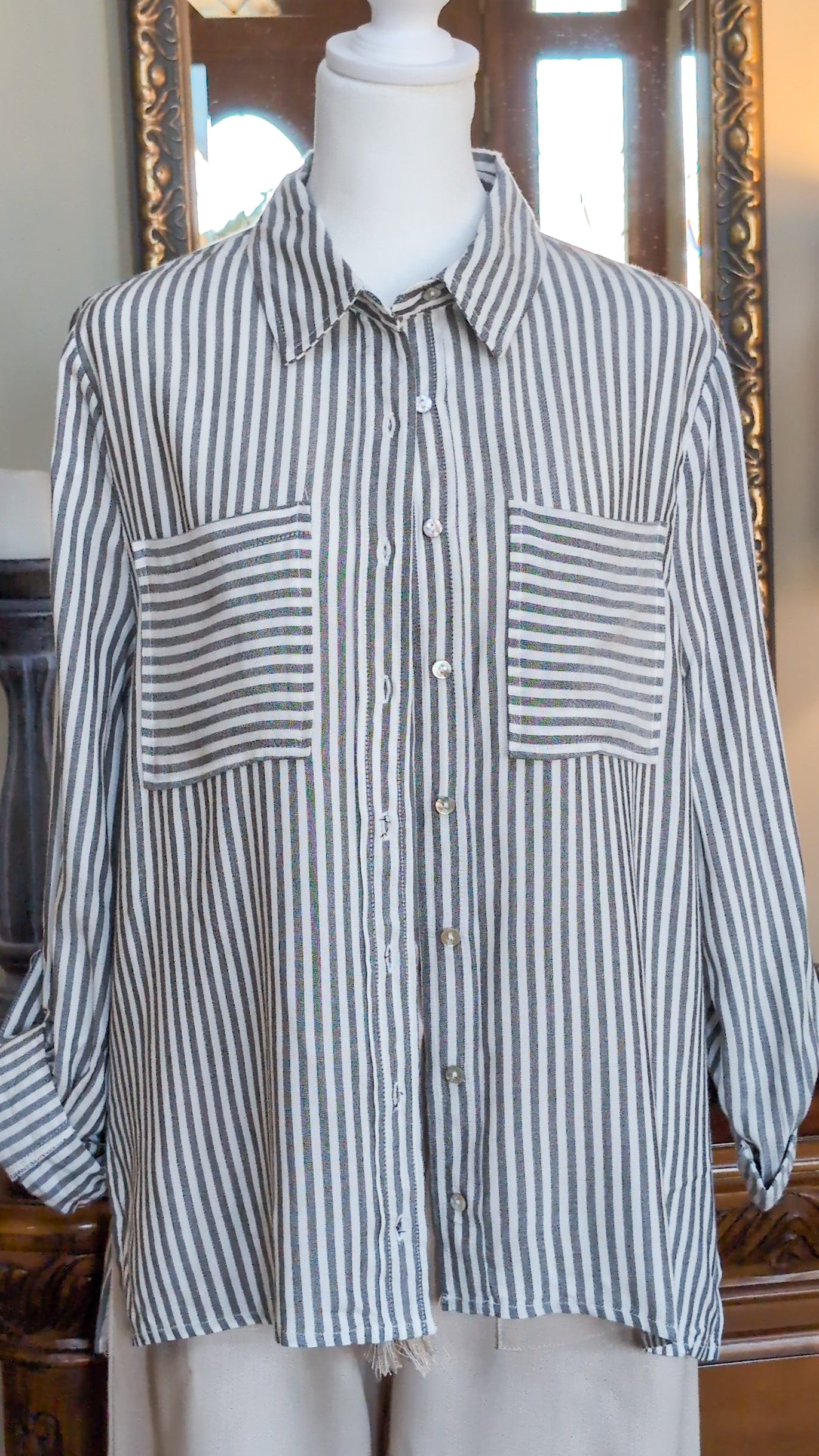 Button Down Stripe Shirt