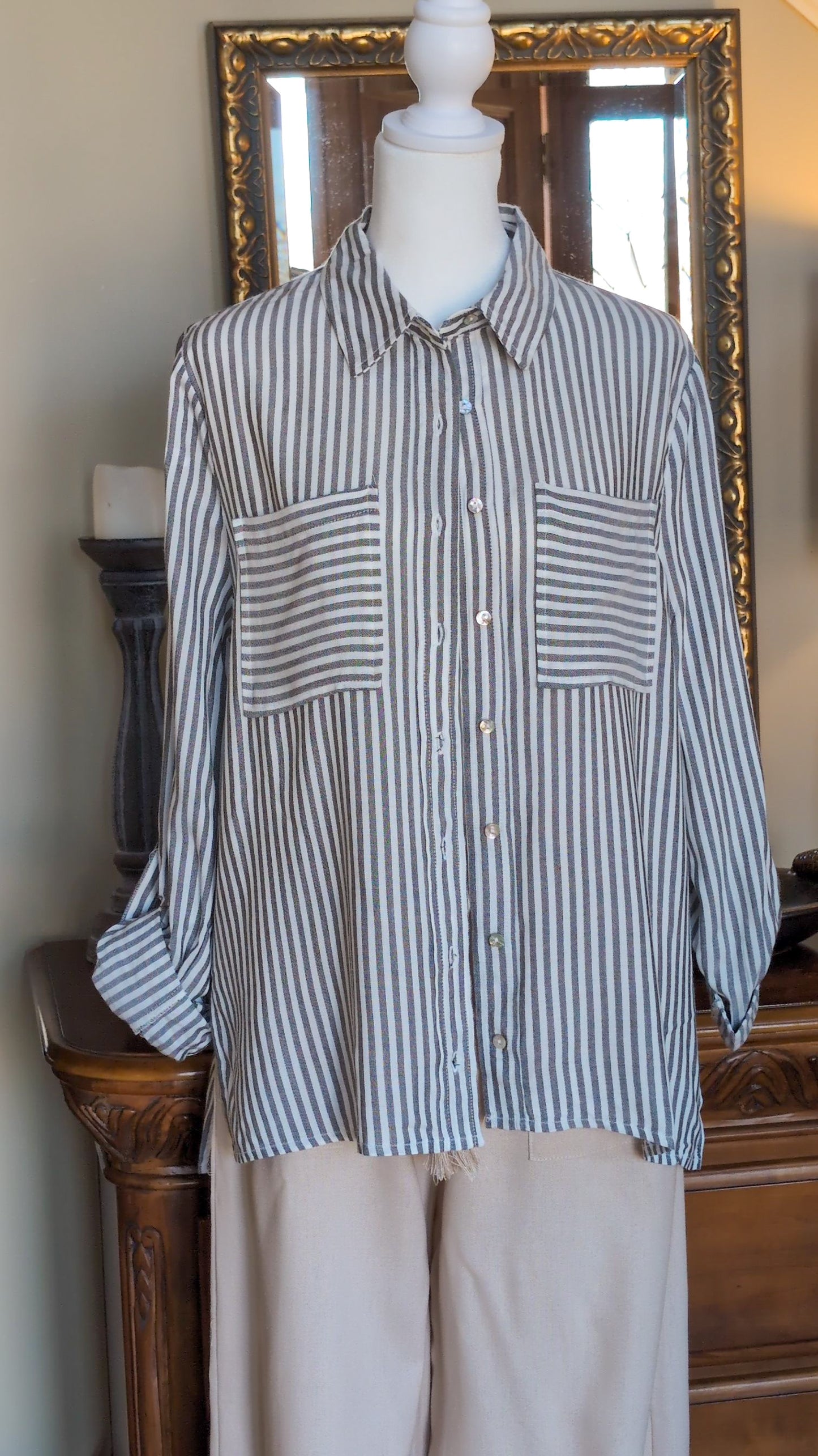 Button Down Stripe Shirt