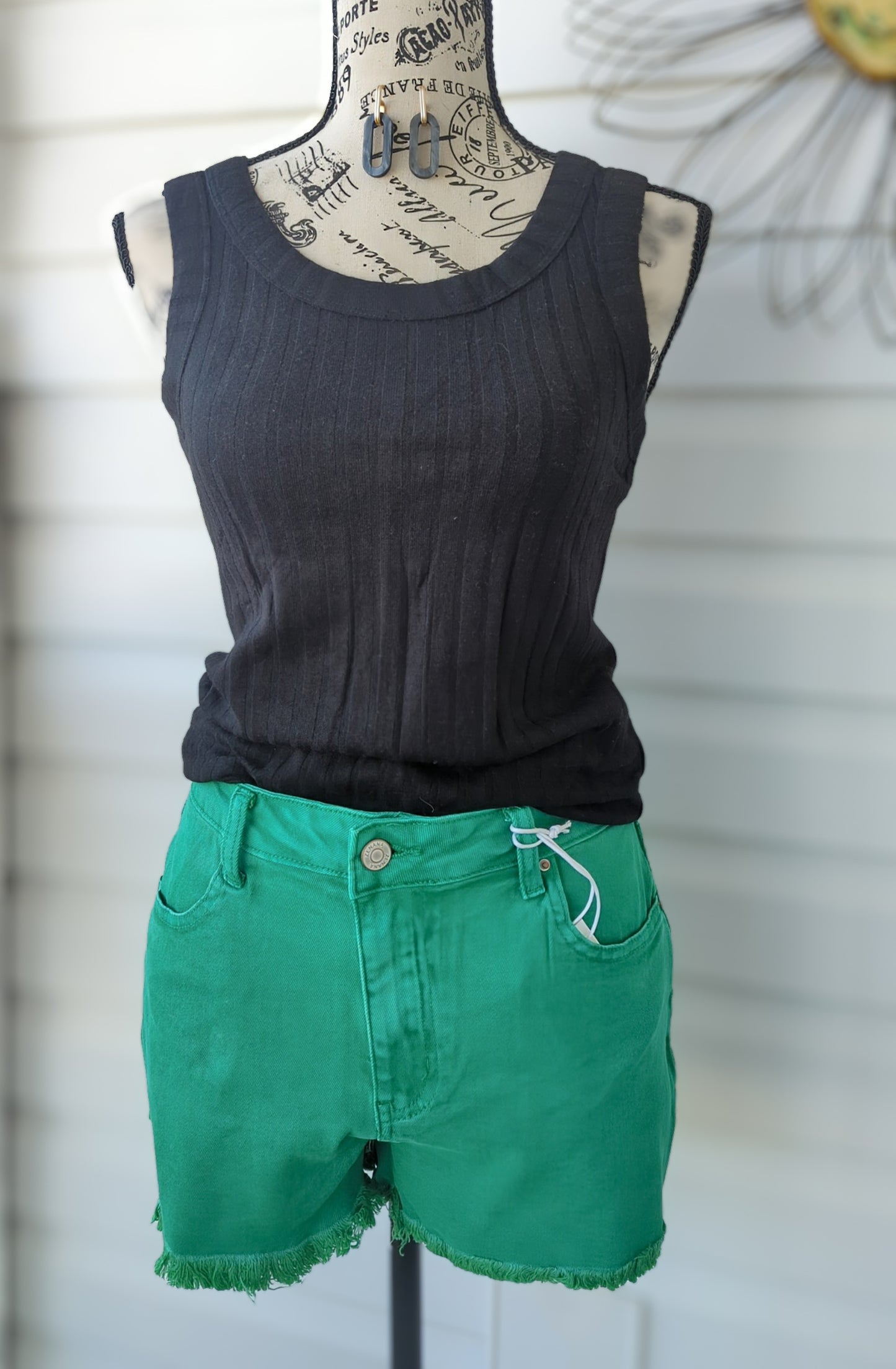 Frayed hem denim shorts multiple colors