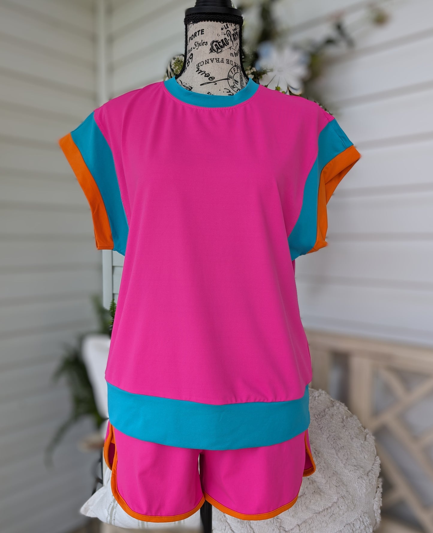 Bright pink short set