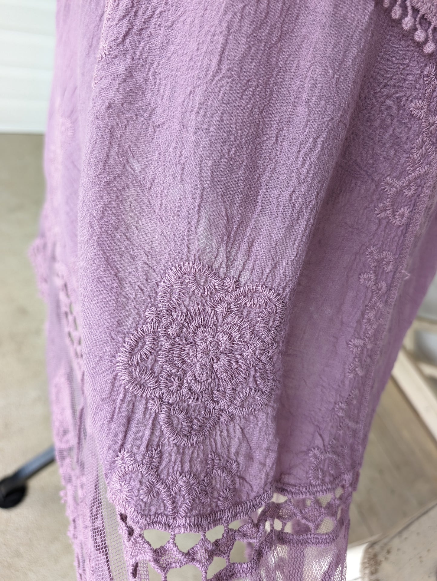 Boho crochet and lace top coverup