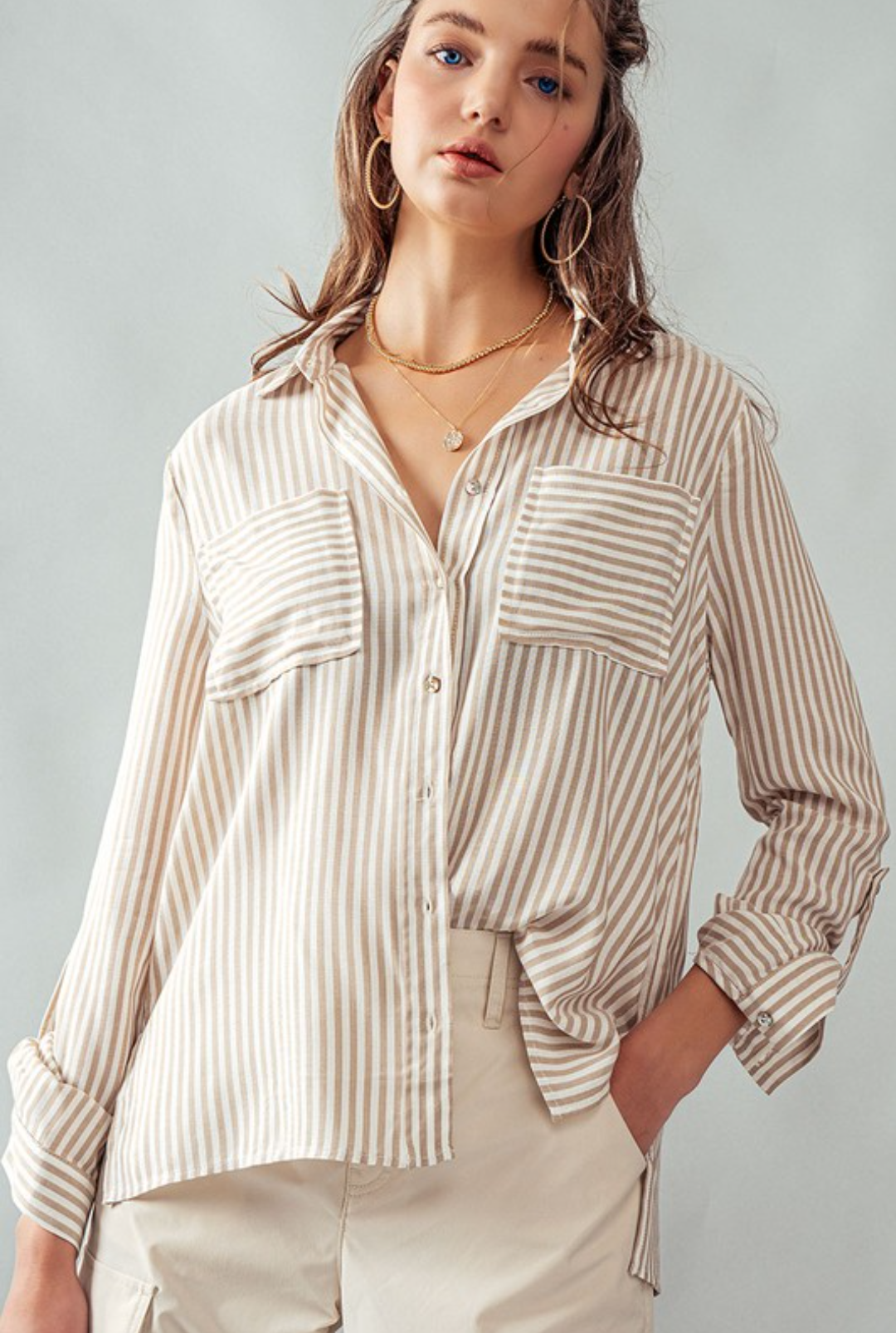 Button Down Stripe Shirt