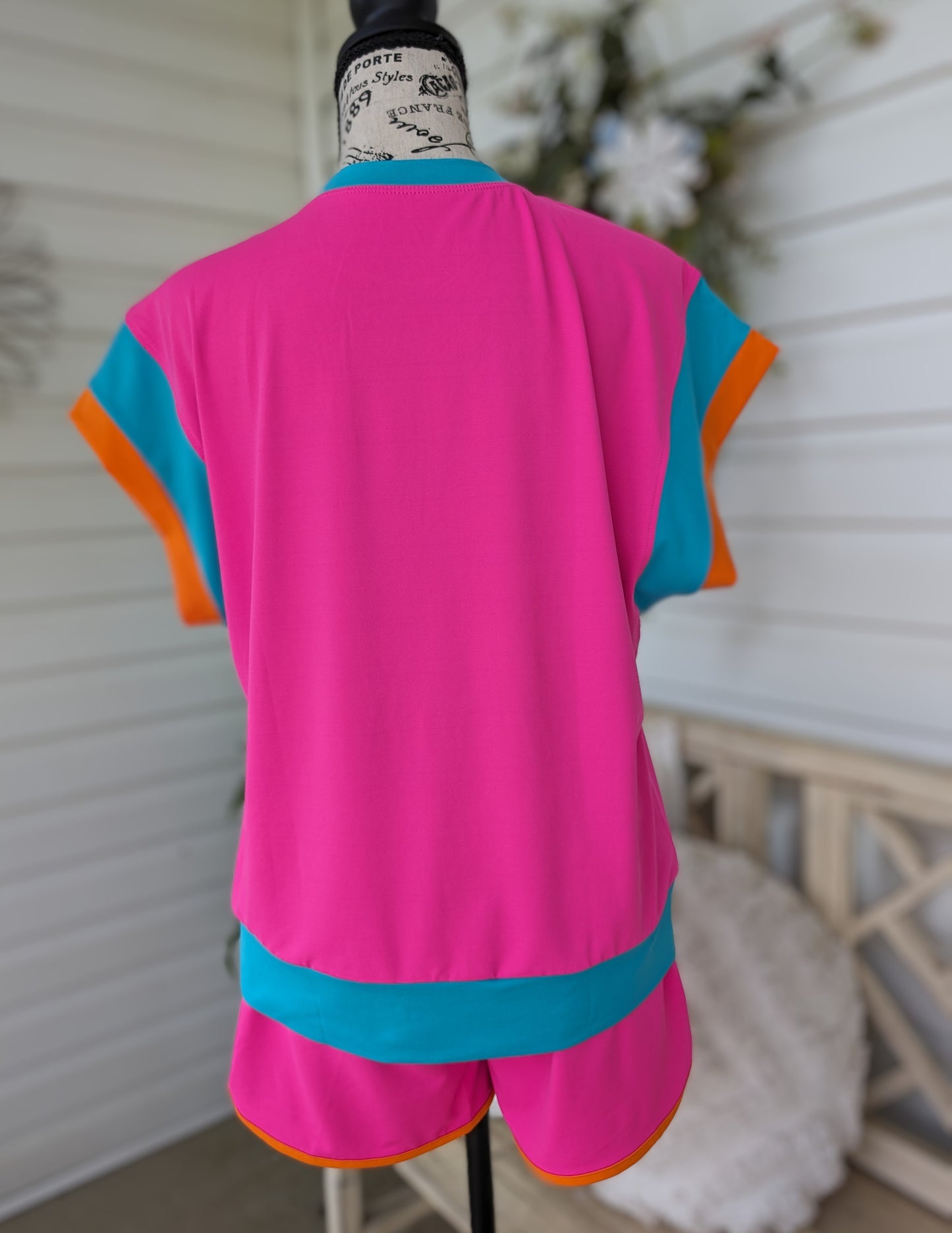 Bright pink short set