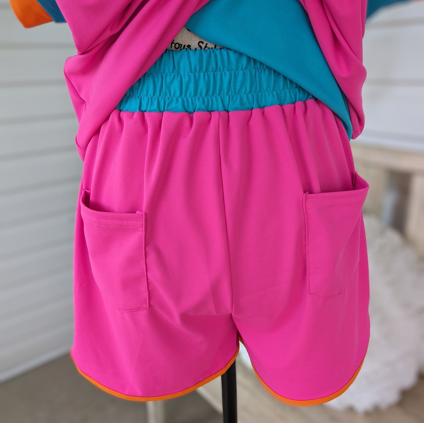Bright pink short set