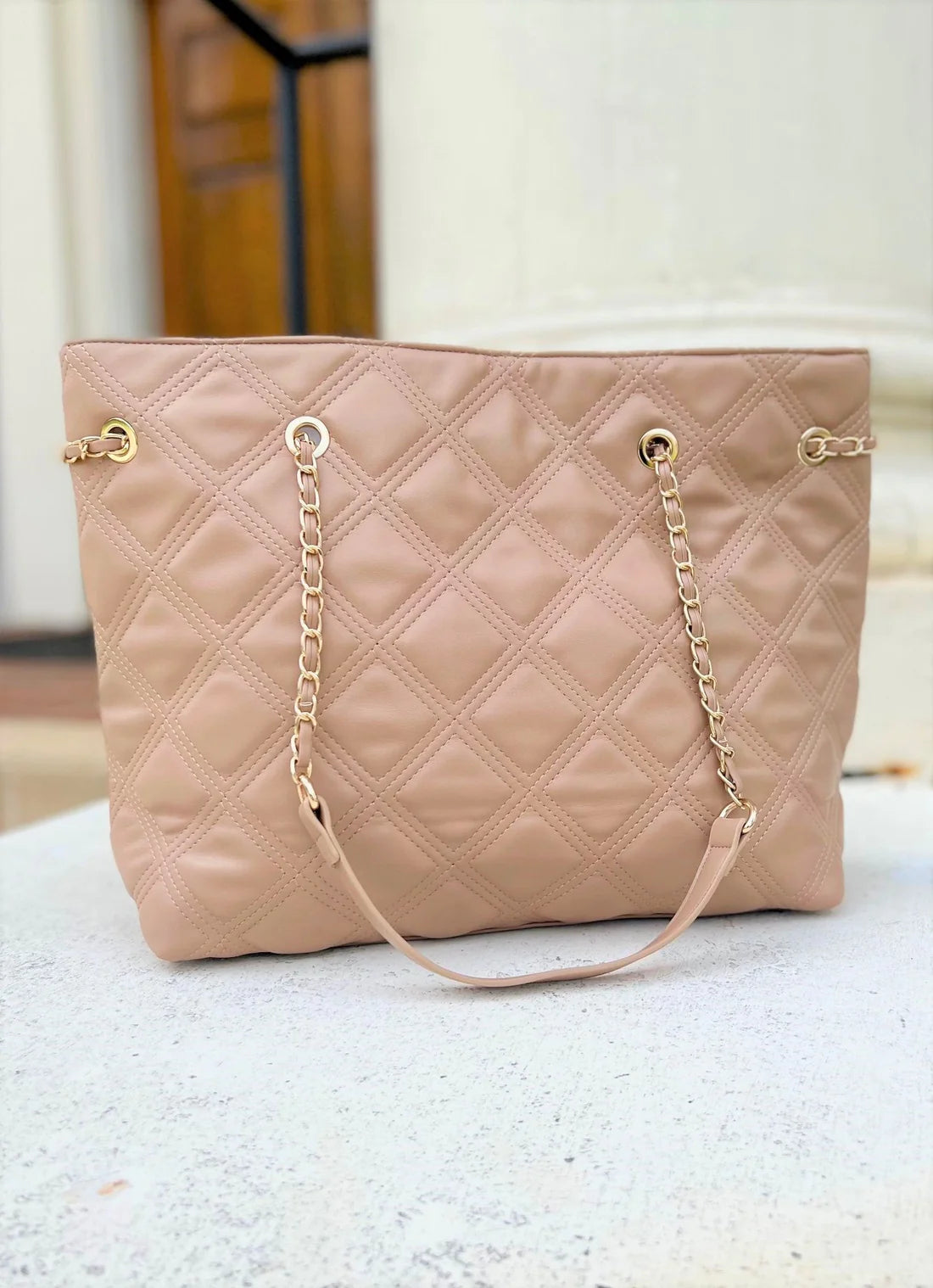 Delilah Taupe Oversized Shopper Shoulder Bag