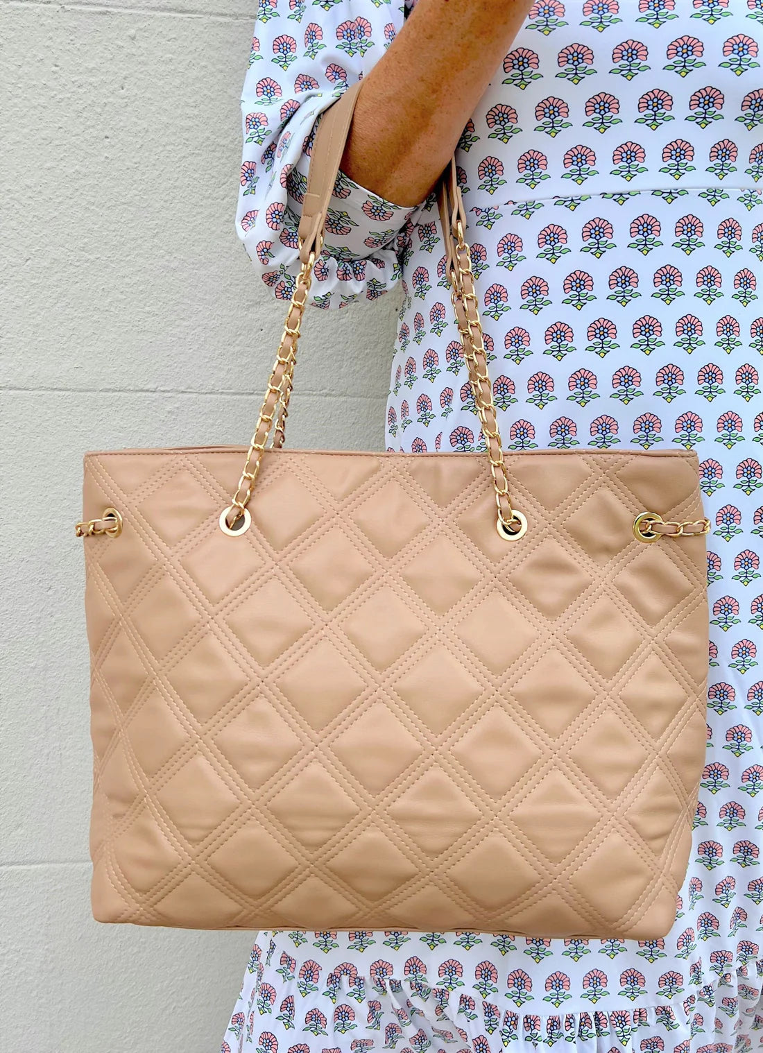 Delilah Taupe Oversized Shopper Shoulder Bag
