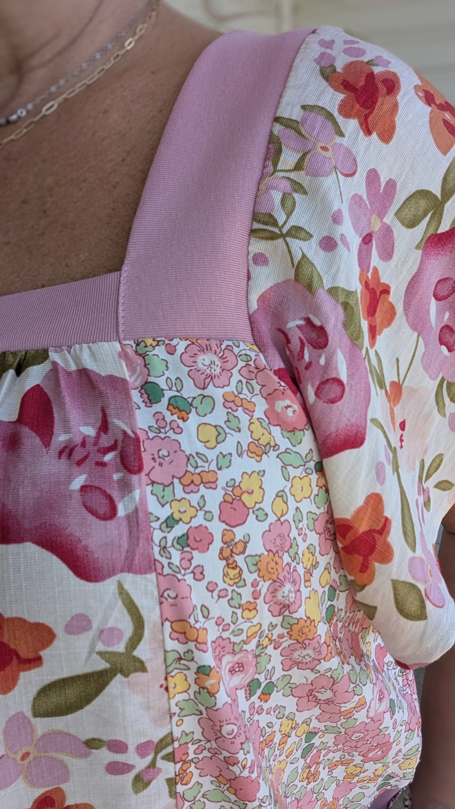 Floral Square Neck Top