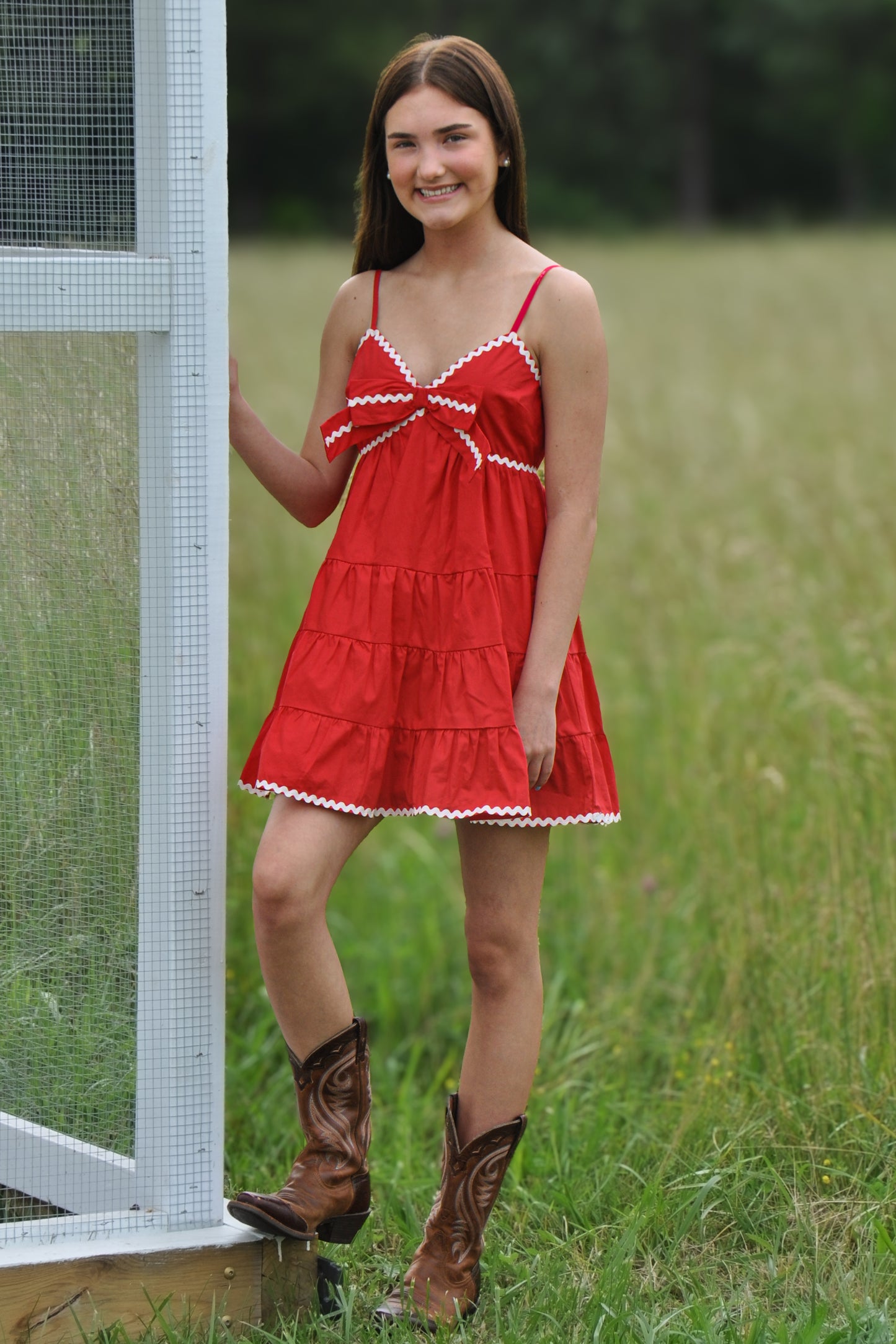 Red Ric Rac Mini Dress