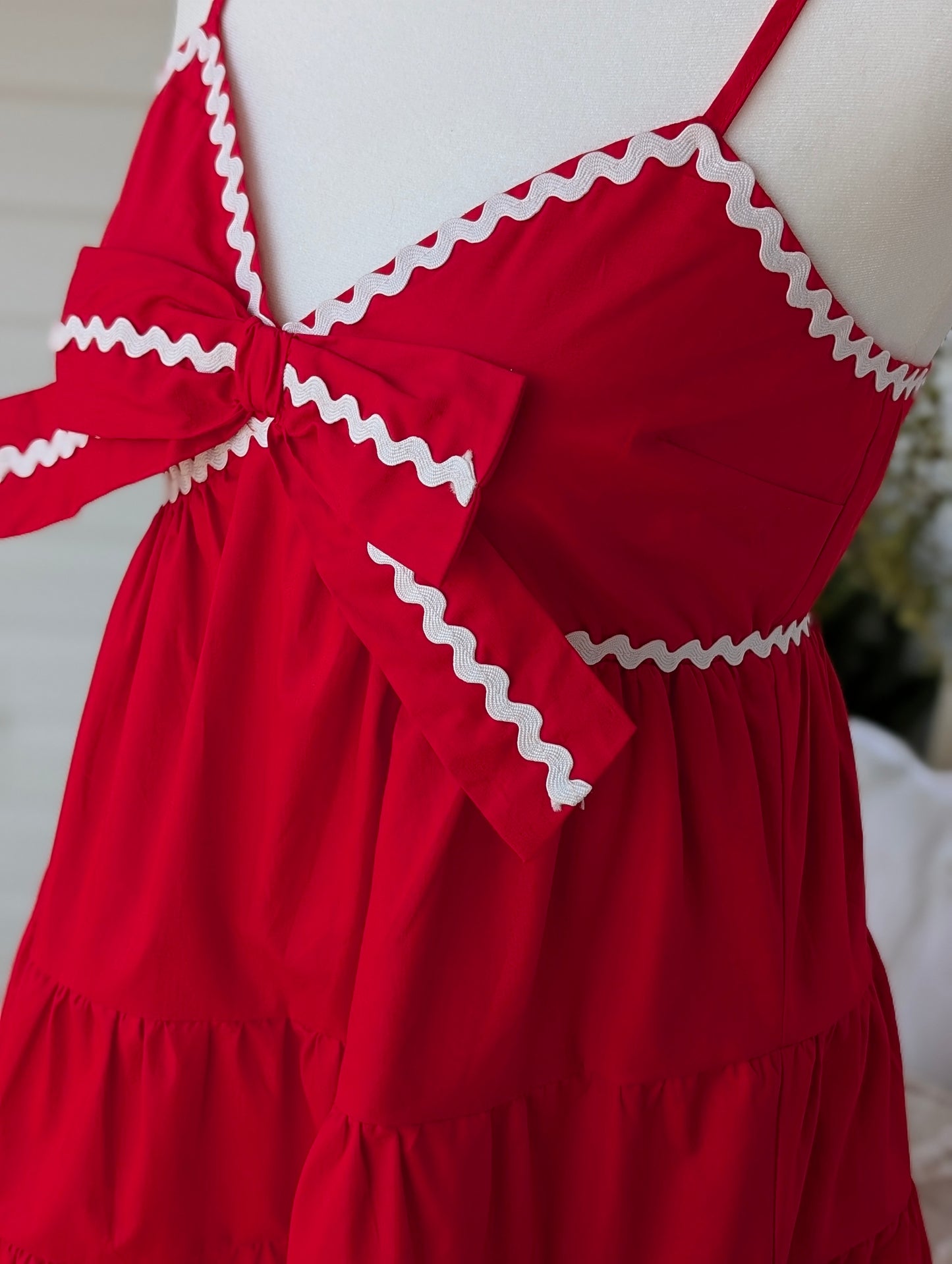 Red Ric Rac Mini Dress
