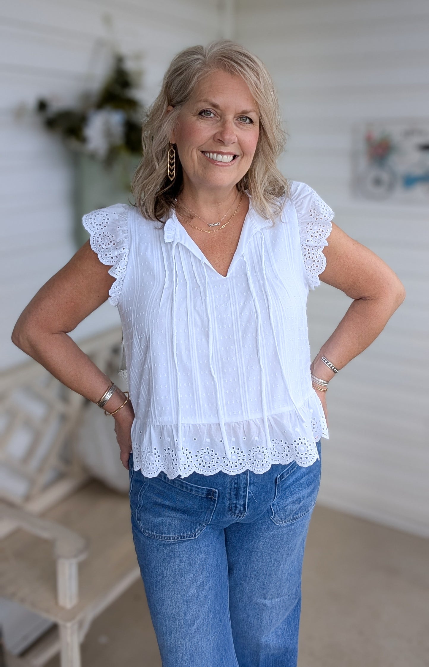 Sweet Romance Eyelet Top
