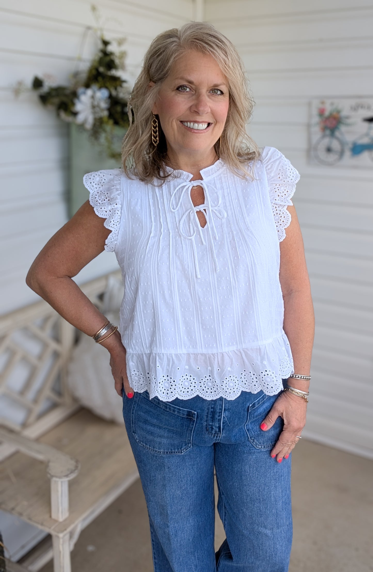 Sweet Romance Eyelet Top