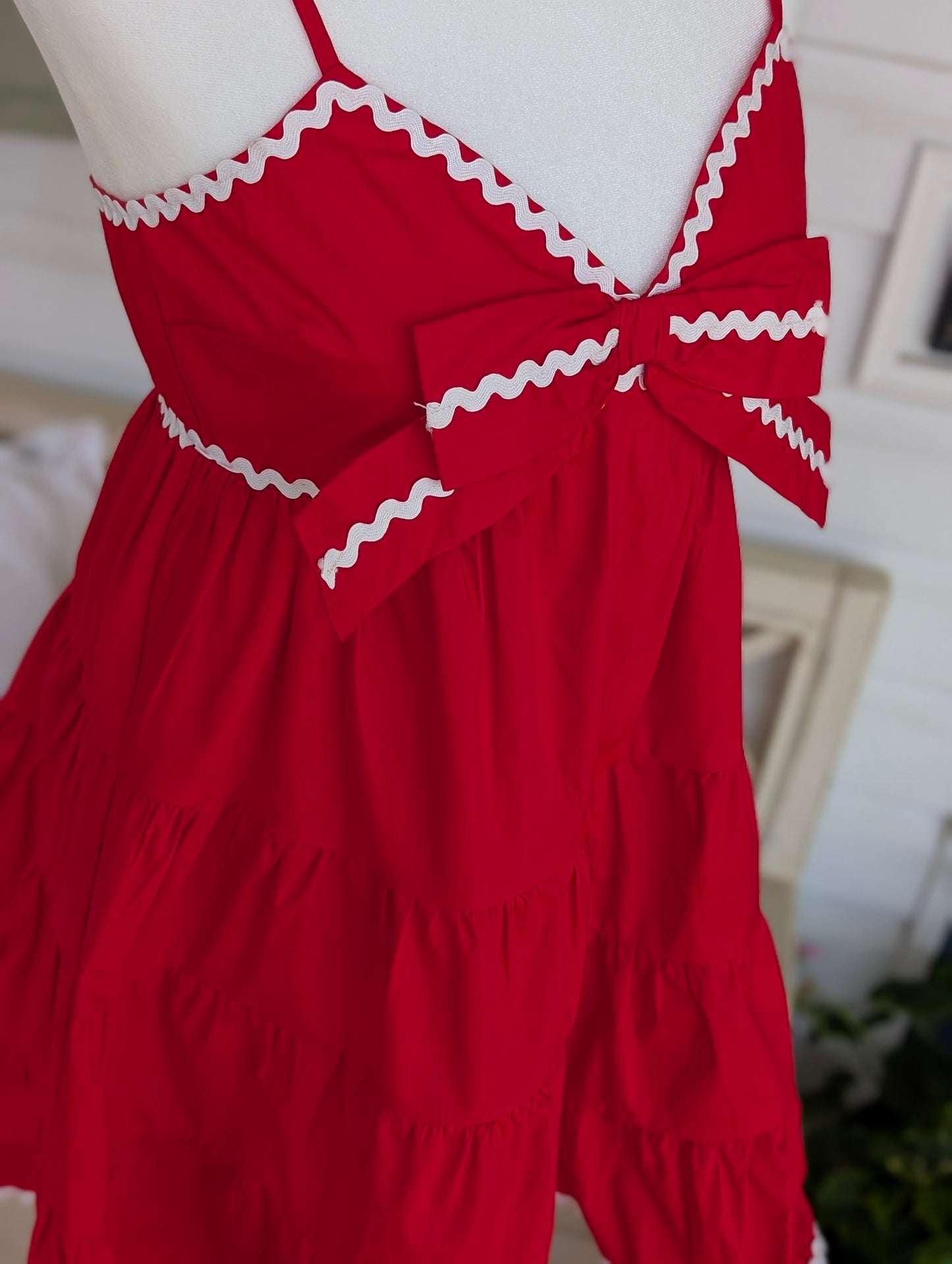 Red Ric Rac Mini Dress