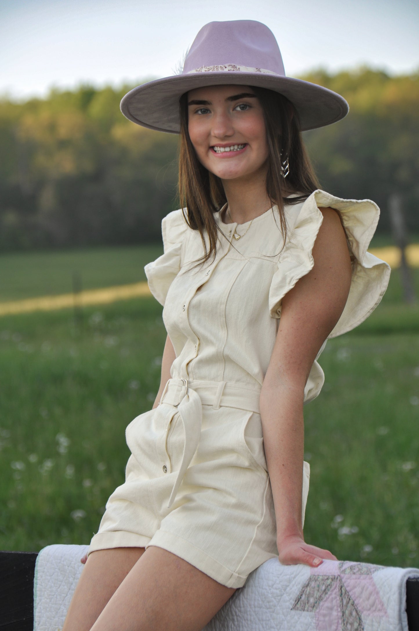 Riley Ruffle Sleeve Romper