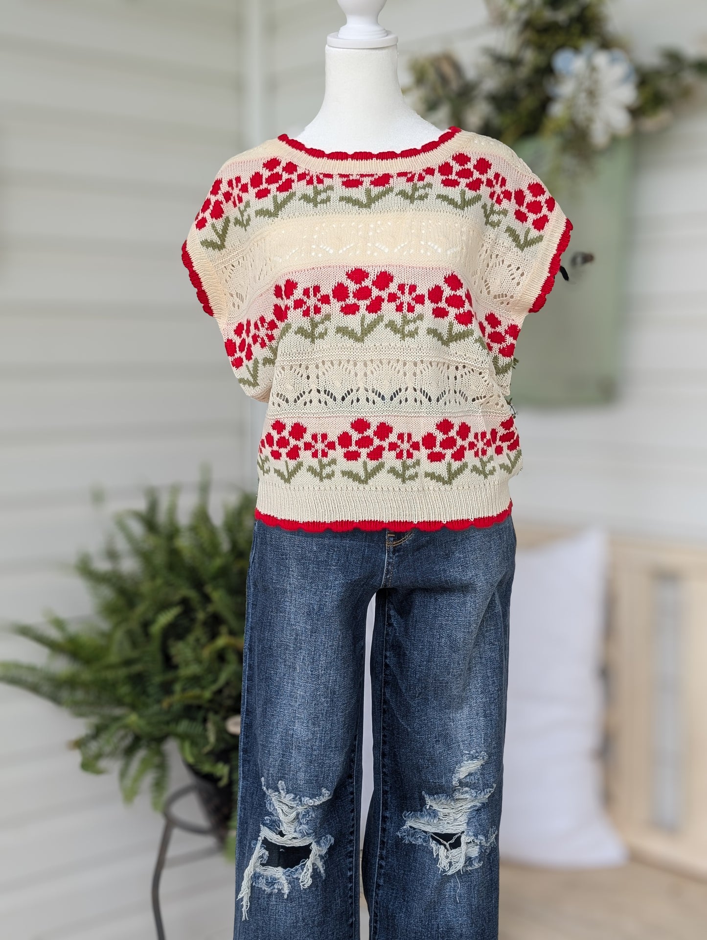 Sweet Summer Floral Sweater