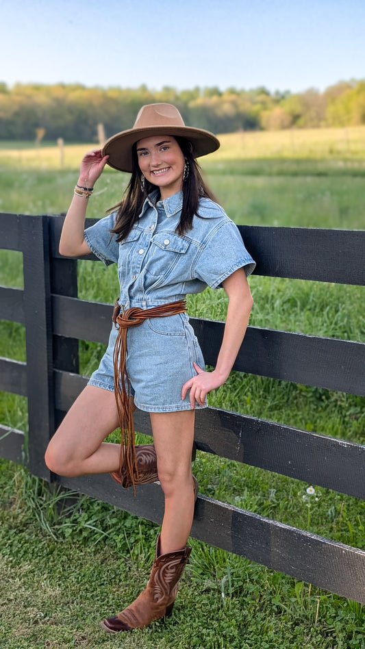 Kathryn Denim Romper